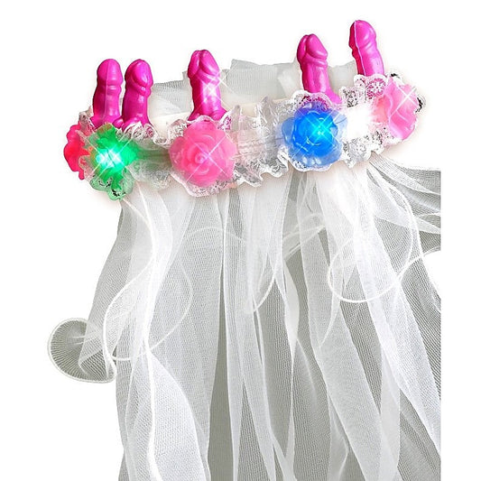 Pipedream Bachelorette Party Favors Light-Up Pecker Veil - Sex Games, Coupons and Tricks