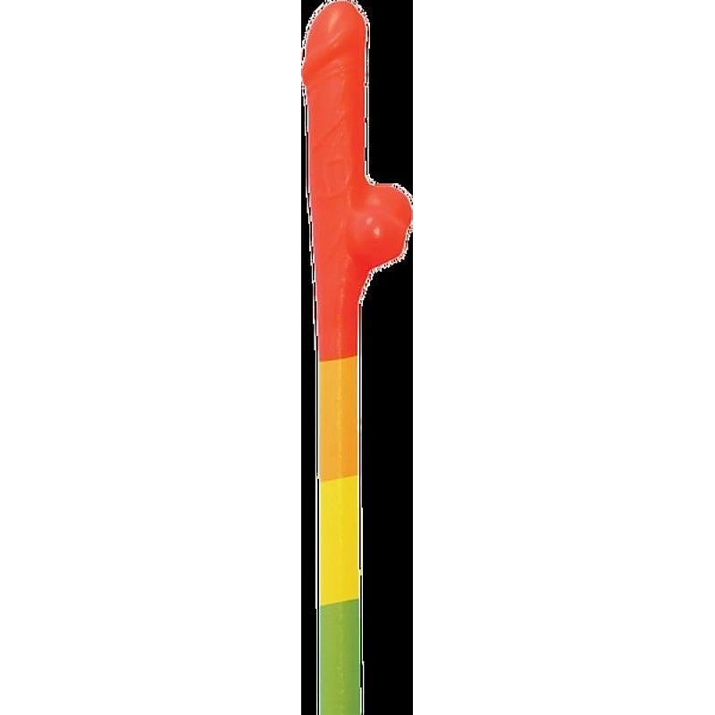 Premium Rainbow Pecker Straws by Hott Products - Bachelorette and Bucks