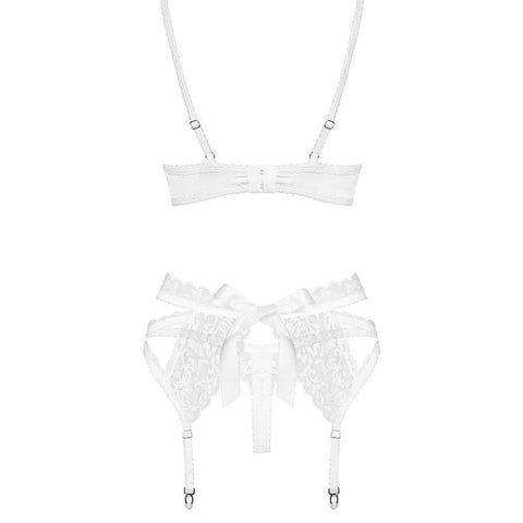 Lacy White Set 3 Piece by Obsessive - Bras and Bra Sets