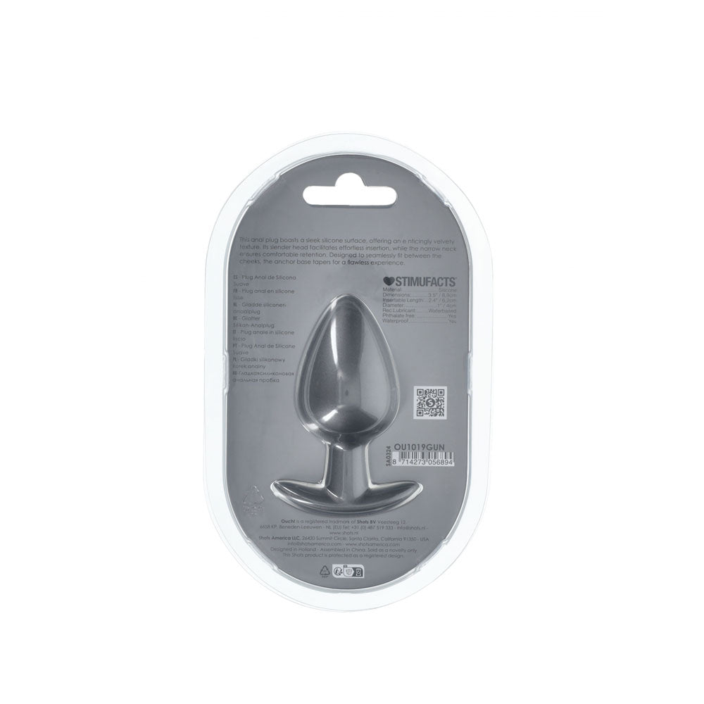 Shots OUCH! 8.9 cm Large Metallic and Soft Silicone Anal Plug Butt Plugs