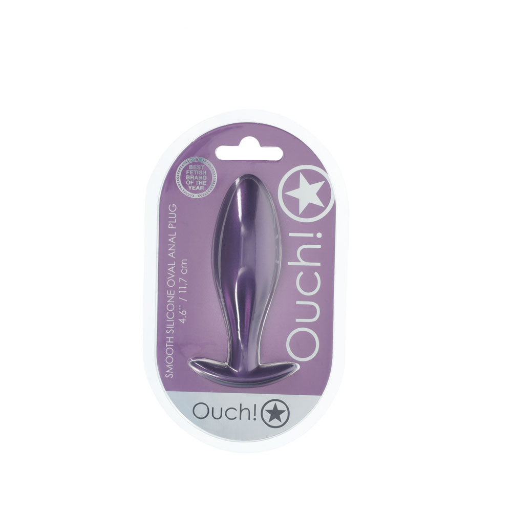 Shots OUCH! Oval Shaped 11.7 cm Metallic Waterproof Anal Plug Butt Plugs