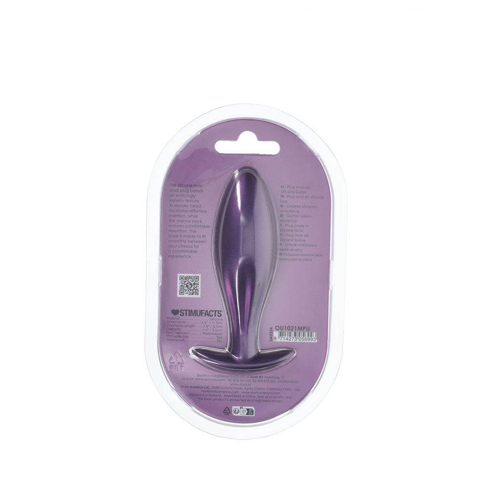 Shots OUCH! Oval Shaped 11.7 cm Metallic Waterproof Anal Plug Butt Plugs