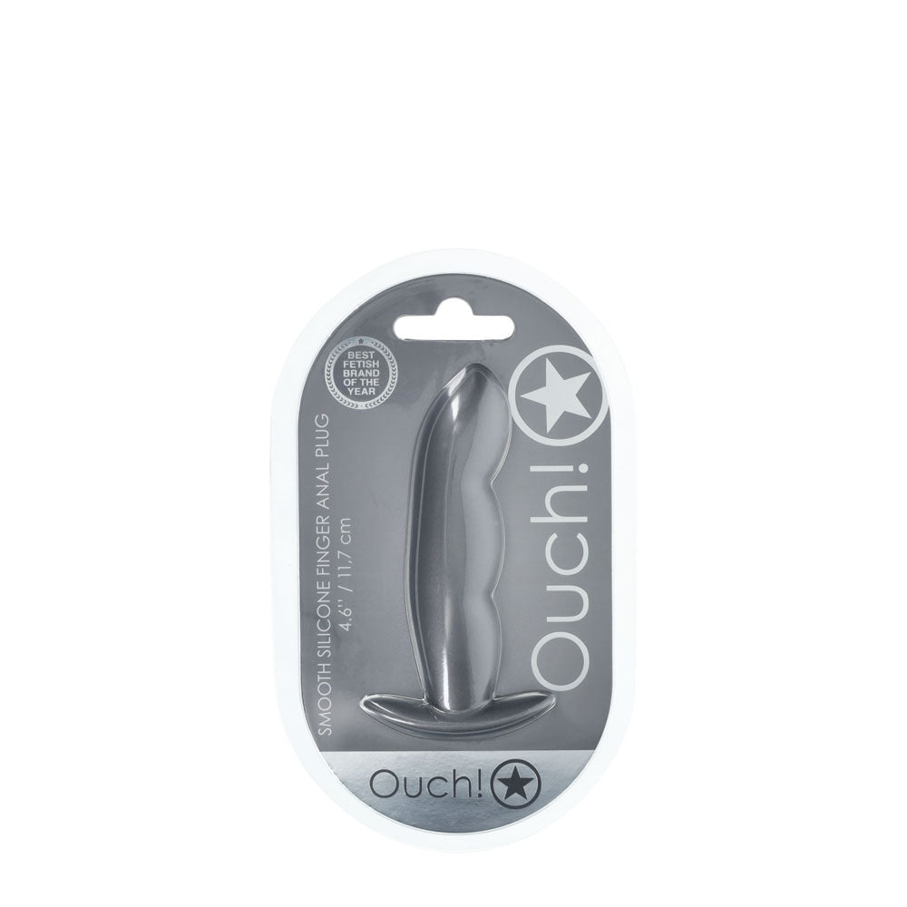 Shots OUCH! Finger Shaped 11.7 cm Metallic Silicone Butt Plug Butt Plugs