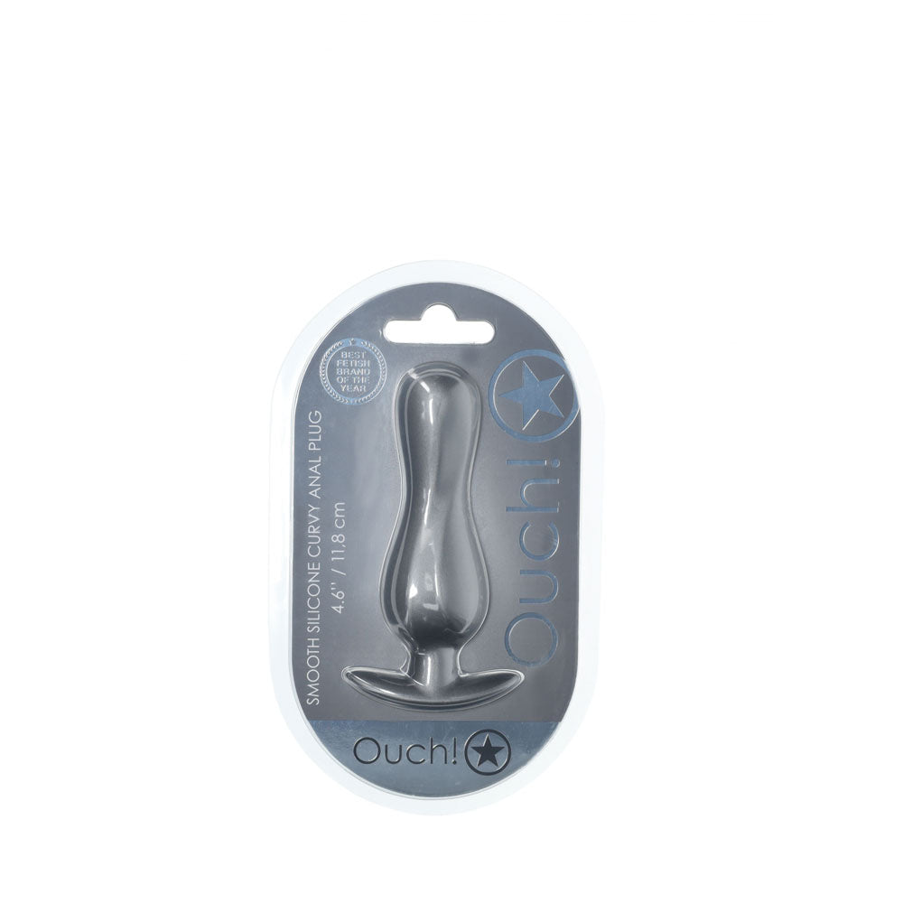 Shots OUCH! Curvy 11.7 cm Metallic Silicone Anal Plug Butt Plugs