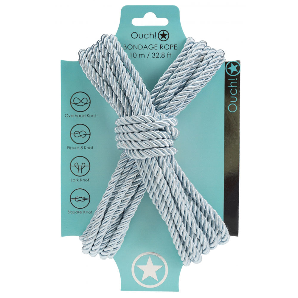 Shots Toys OUCH! Nylon Bondage Rope 10 M Blue Cuffs And Restraints