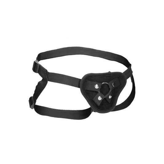 Shots Toys OUCH! Velvet & Velcro Strap On Harness Black - Strap On Sextoys