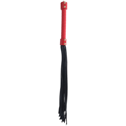Shots Toys OUCH Milan Collection Bondage Flogger Whip Black / Red Whips And Crops