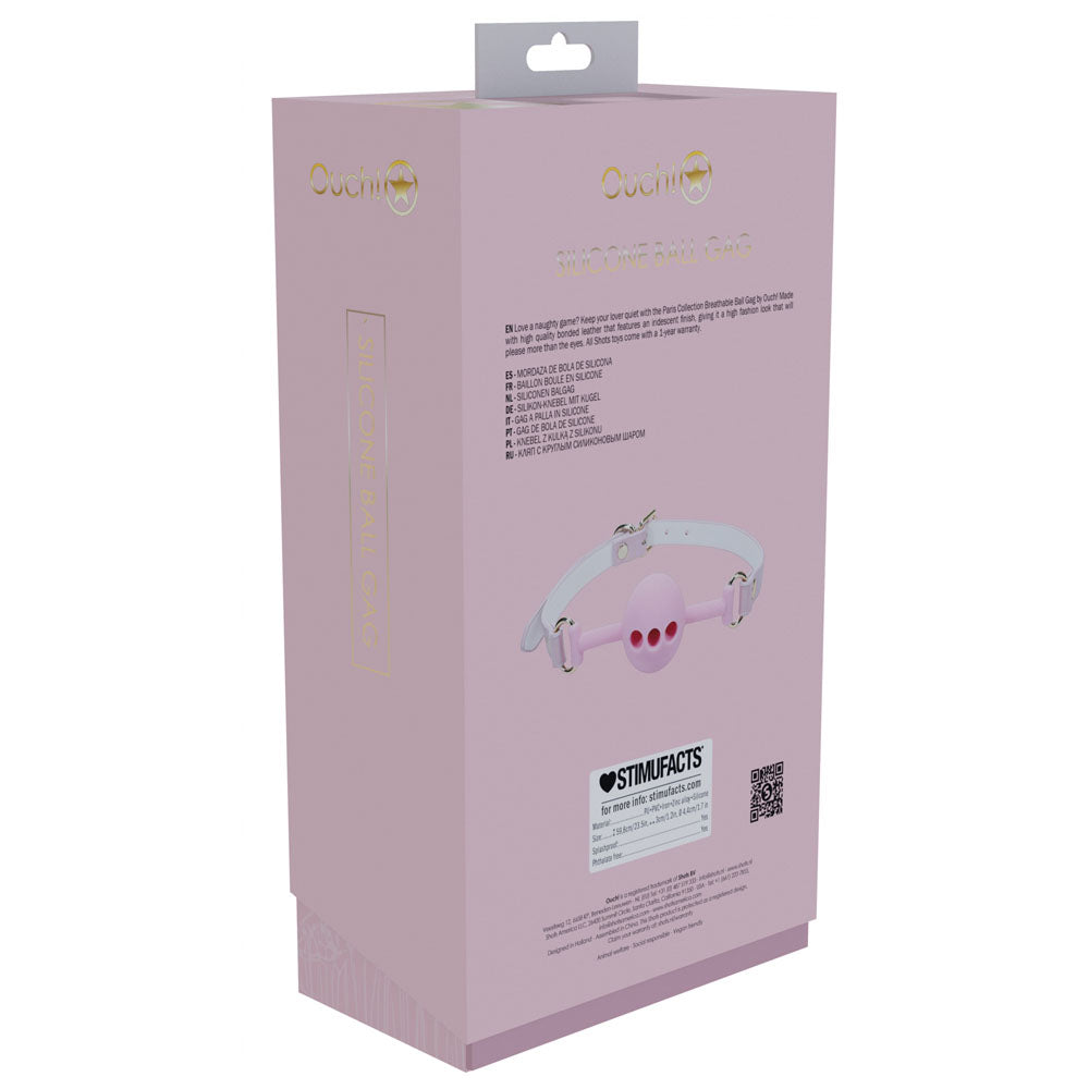 Shots Toys OUCH! Paris Collection Breathable Silicone Ball Gag Restraint Bondage Gags and Bits