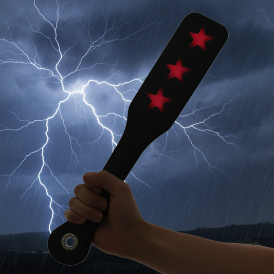 12 Inch Leather Stars Impression Paddle - Paddles And Slappers