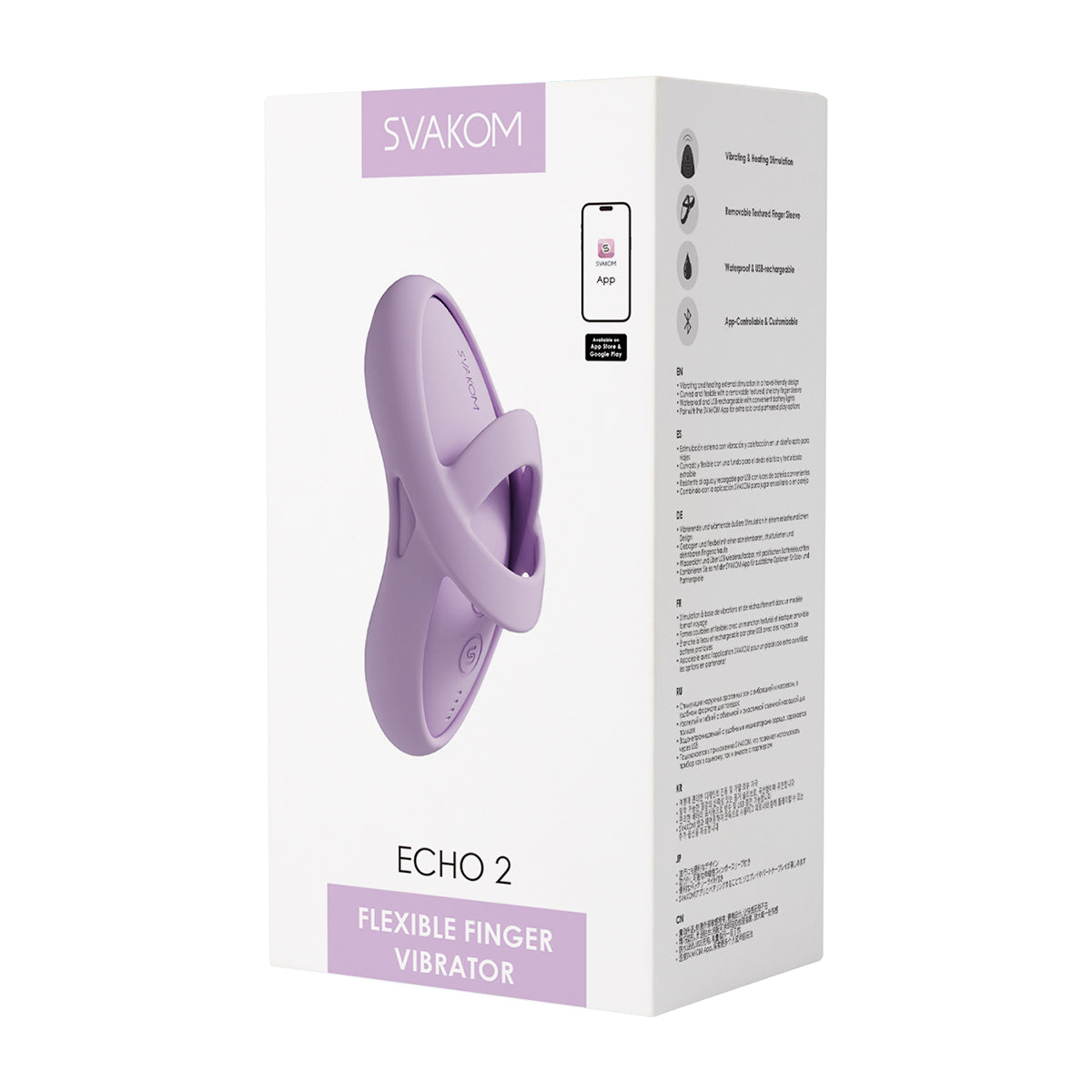 Svakom Echo 2 Flexible Finger Vibrator With Sleeve Finger and Tongue Vibrators