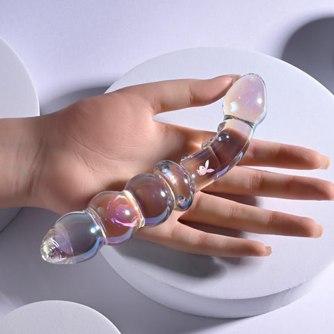 Playboy Pleasure Jewels Double Ended Glass Dildo - Glass Sex Toys