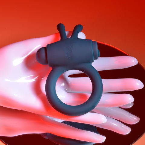 Playboy Pleasure Bunny Buzzer Vibrating Cock Ring - Vibrating Cock Rings