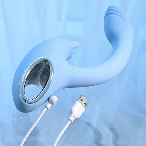 Playboy Pleasure SAPPHIRE SKY Double Tongue Stimulator - G-Spot Vibrators