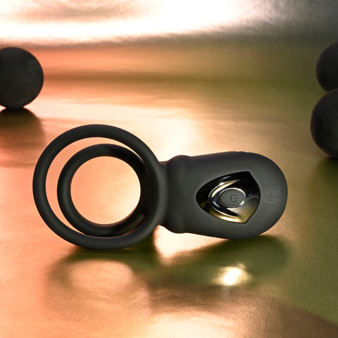 Playboy Pleasure JUST RIGHT Vibrating Cock Ring Black - Vibrating Cock Rings