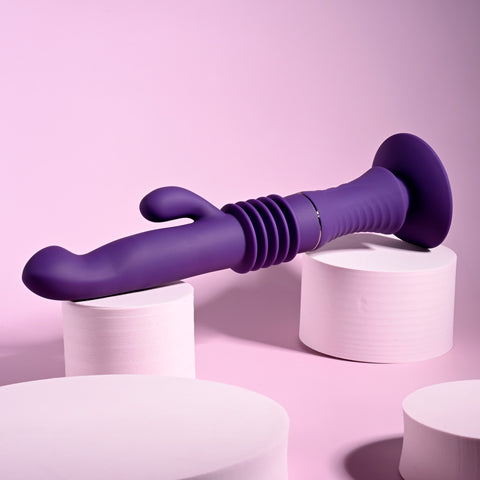 Playboy Pleasure HOPPY ENDING Thrusting Rabbit Vibrator - Rabbit Vibrators