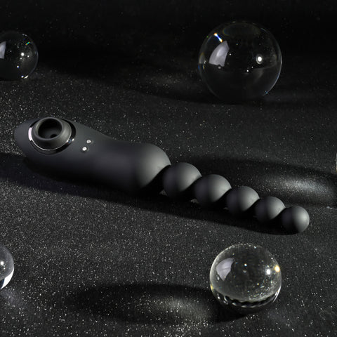 Playboy Pleasure LET IT BEAD Dual Ended Suction Vibrator - Anal Beads and Balls
