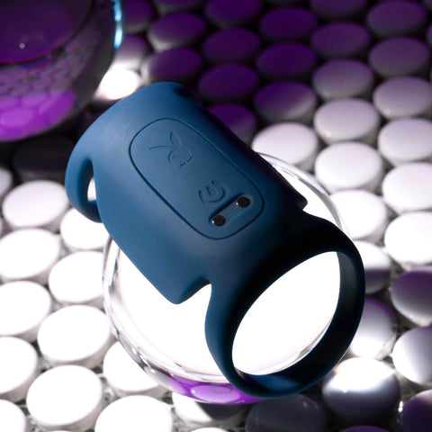 Playboy Pleasure JET PACK Vibrating Cock Ring Dark Blue - Vibrating Cock Rings