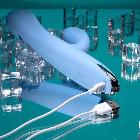 Playboy Pleasure UP AND AWAY Rabbit Vibrator Blue - Rabbit Vibrators