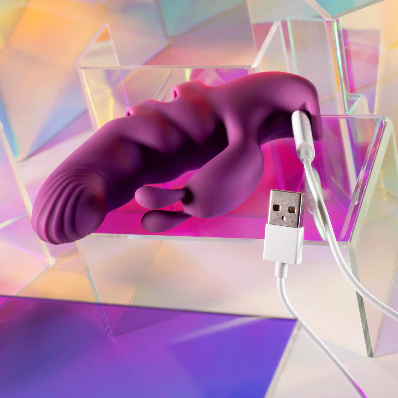 Playboy Pleasure LEND A HAND Finger Vibrator Purple Finger and Tongue Vibrators