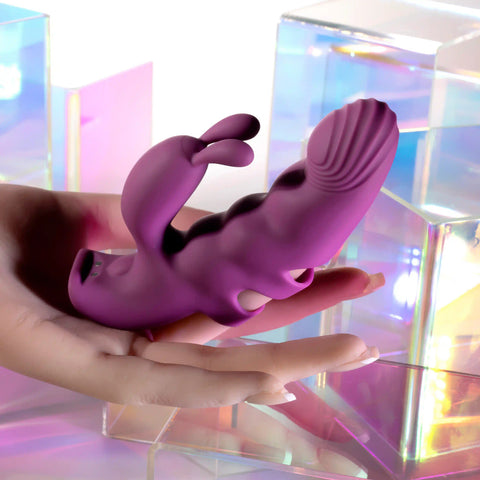 Playboy Pleasure LEND A HAND Finger Vibrator Purple - Finger and Tongue Vibrators