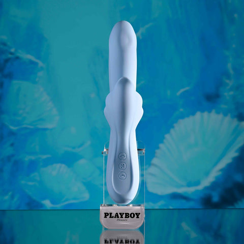Playboy Pleasure IN BLOOM Thrusting & Heating Vibrator - Rabbit Vibrators