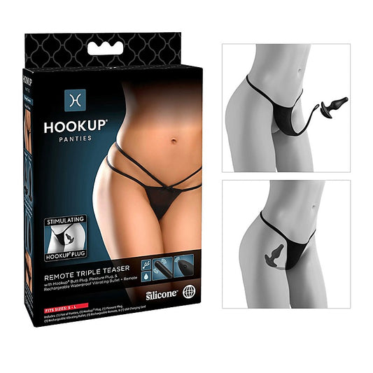 Pipedream HOOKUP Remote Triple Teaser With Butt Plug - Remote Control Vibrators