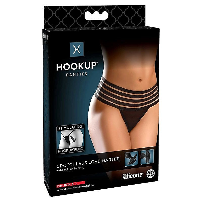 HOOKUP Women's Crotchless Love Garter by Pipedream Products - G-Strings, Panties and Shorts