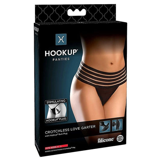 Pipedream HOOKUP Womens Crotchless Love Garter - G-Strings, Panties and Shorts