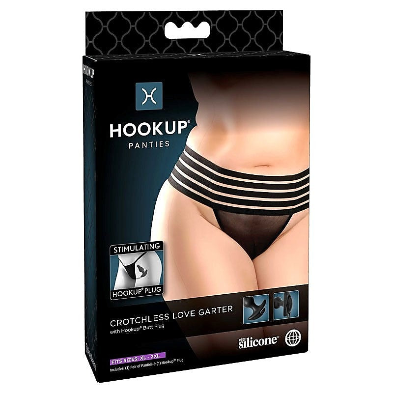 HOOKUP Women's Crotchless Love Garter by Pipedream Products - G-Strings, Panties and Shorts