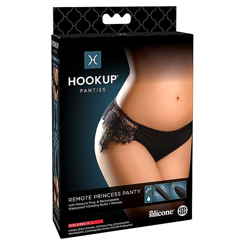 HOOKUP Remote Princess Panty With Vaginal Plug by Pipedream - G-Strings, Panties and Shorts