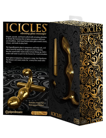Pipedream Icicles Gold Edition G08 Prostate Play Massager - Glass Sex Toys