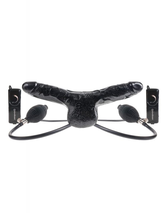 Fetish Fantasy Inflatable Vibrating Double Delight Strap-On - Strap On Sextoys