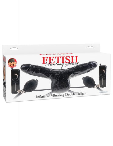 Fetish Fantasy Inflatable Vibrating Double Delight Strap-On - Strap On Sextoys
