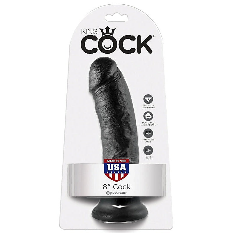 King Cock 8 Inch Realistic Dildo with Suction Cup - Realistic Dildos