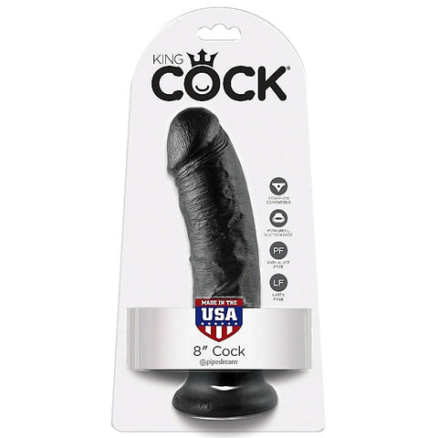 King Cock 8 Inch Realistic Dildo with Suction Cup - Realistic Dildos