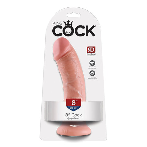 King Cock 8 Inch Realistic Dildo with Suction Cup - Realistic Dildos