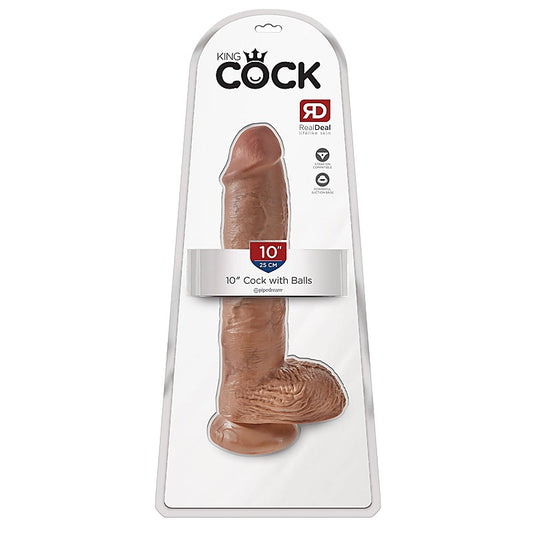 King Cock 10 Inch Suction Cup Realistic Cock with Balls