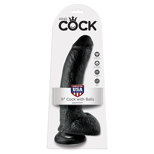 King Cock 9 Inch Suction Cup Realistic Dong with Balls