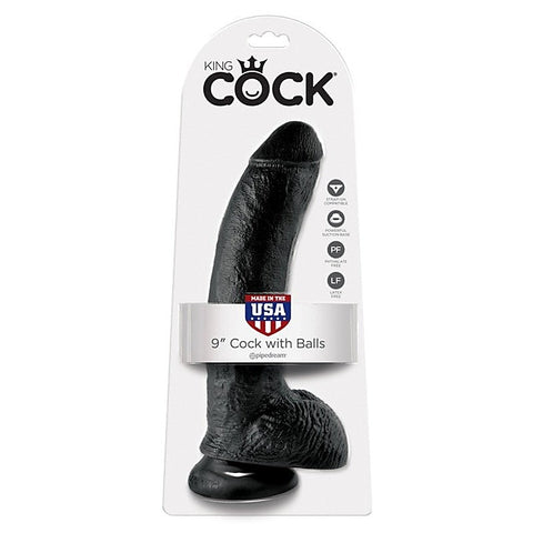 King Cock 9 Inch Suction Cup Realistic Dong with Balls - Realistic Dildos