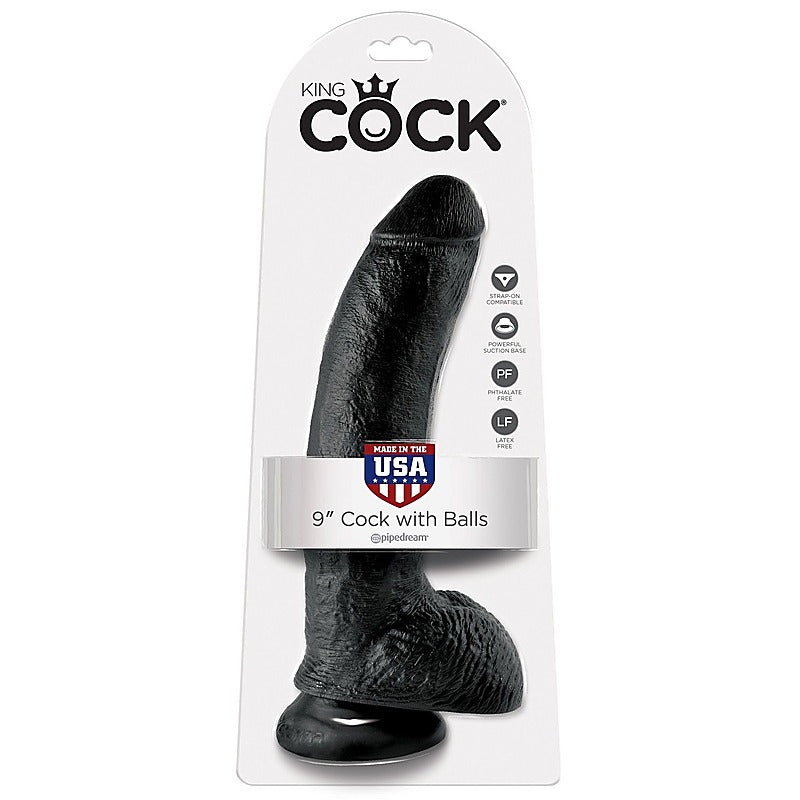 King Cock 9 Inch Suction Cup Realistic Dong with Balls - Realistic Dildos