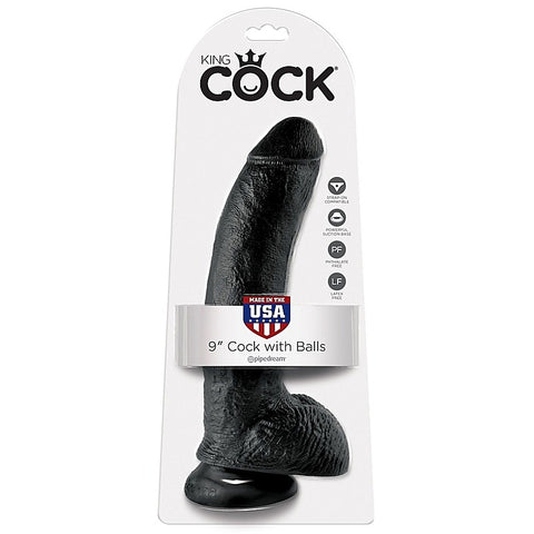 King Cock 9 Inch Suction Cup Realistic Dong with Balls - Realistic Dildos