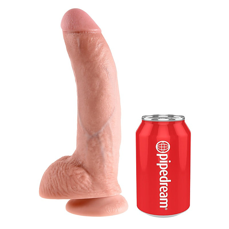 King Cock 9 Inch Suction Cup Realistic Dong with Balls - Realistic Dildos