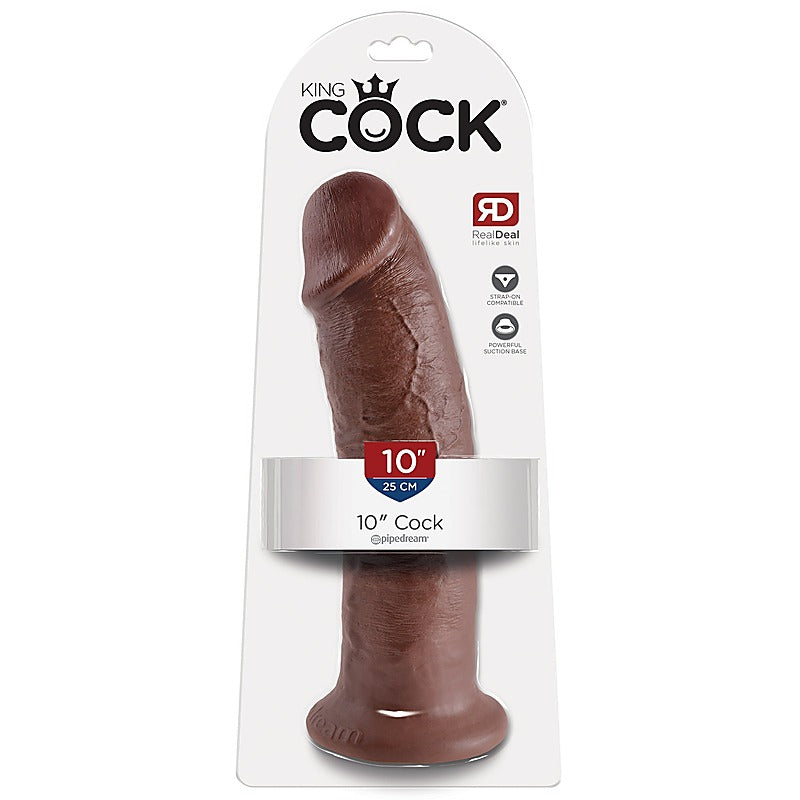 King Cock 10 Inch Suction Cup Realistic Cock with Balls - Realistic Dildos