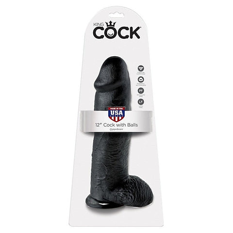 King Cock 12 Inch Suction Cup Realistic Dildo - Realistic Dildos