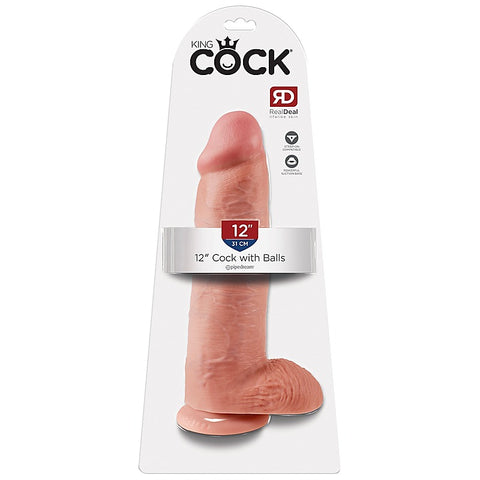 King Cock 12 Inch Suction Cup Realistic Dildo - Realistic Dildos