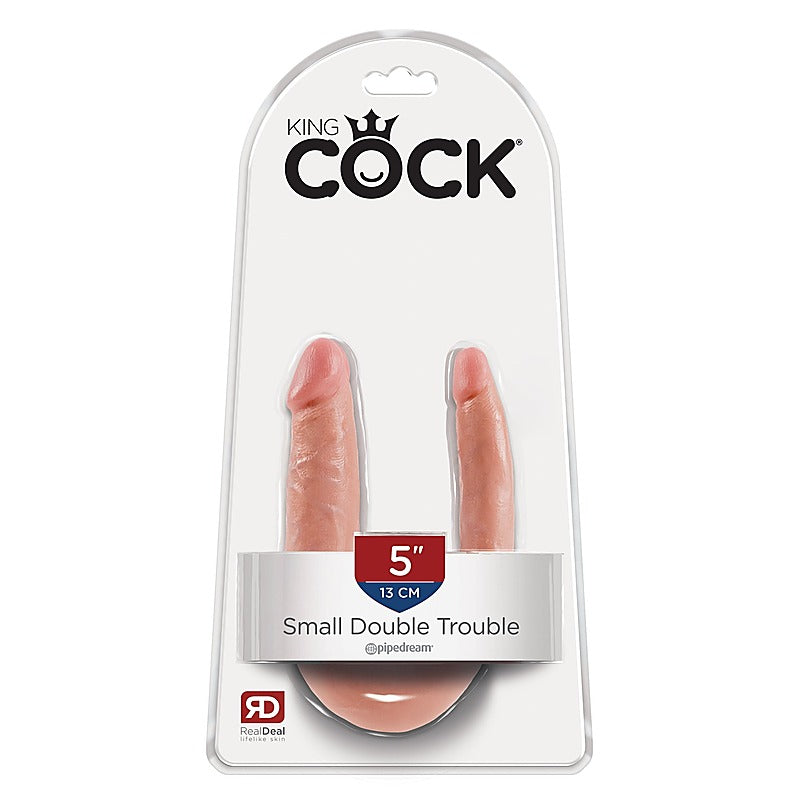 King Cock U Shaped Double Trouble Flesh - Double Ender