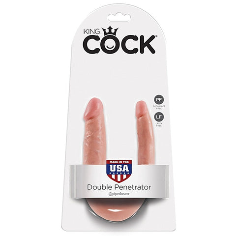 King Cock U Shaped Double Trouble Flesh - Double Ender