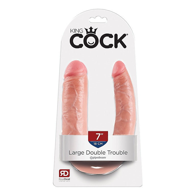 King Cock Double Trouble Realistic Dildo - Double Ender