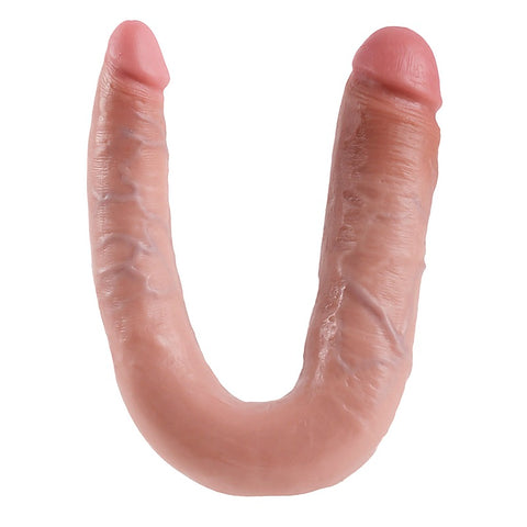 King Cock U Shaped Double Trouble Flesh - Double Ender
