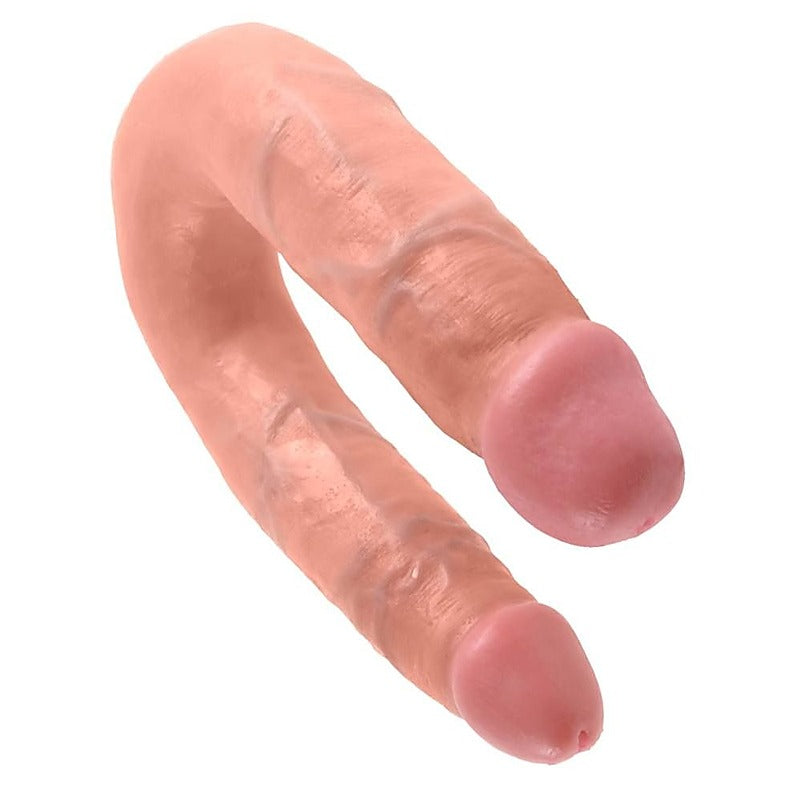 King Cock U Shaped Double Trouble Flesh - Double Ender